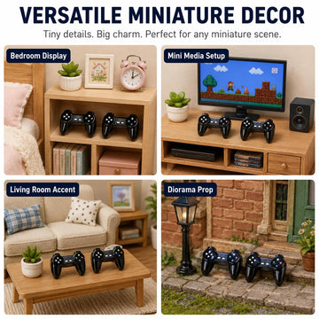 Kryoflare 2Pcs Dollhouse MiniatureGamepad Model Game Controller, Funny Gamepad Model, 1:12Dollhouse Decor Accessories