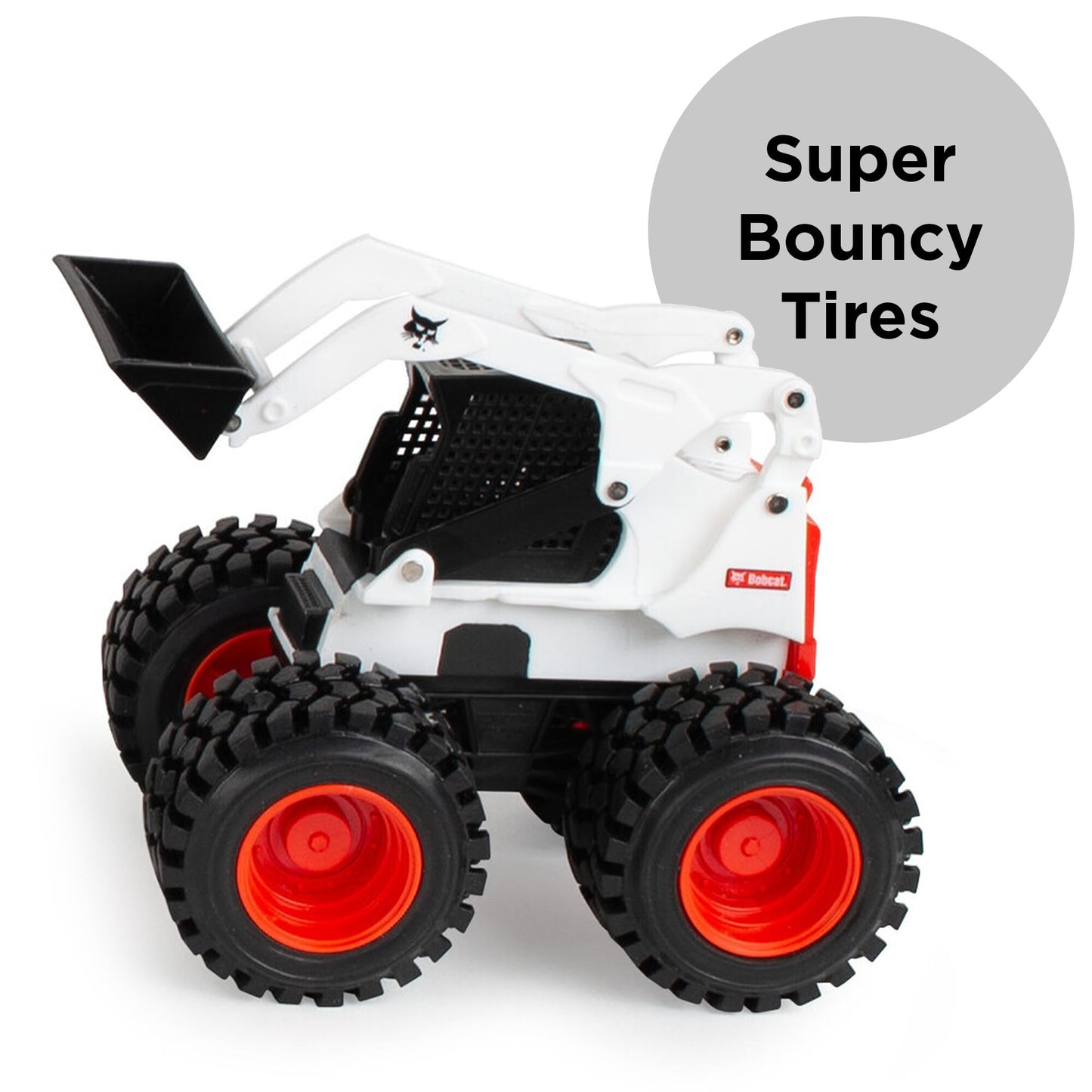 TOMY Monster Treads Bobcat Hauling Playset - Includes Bobcat Monster Truck, Trailer, and Skid Steer - Construction Toys with Bouncy Heavy Duty Tires
