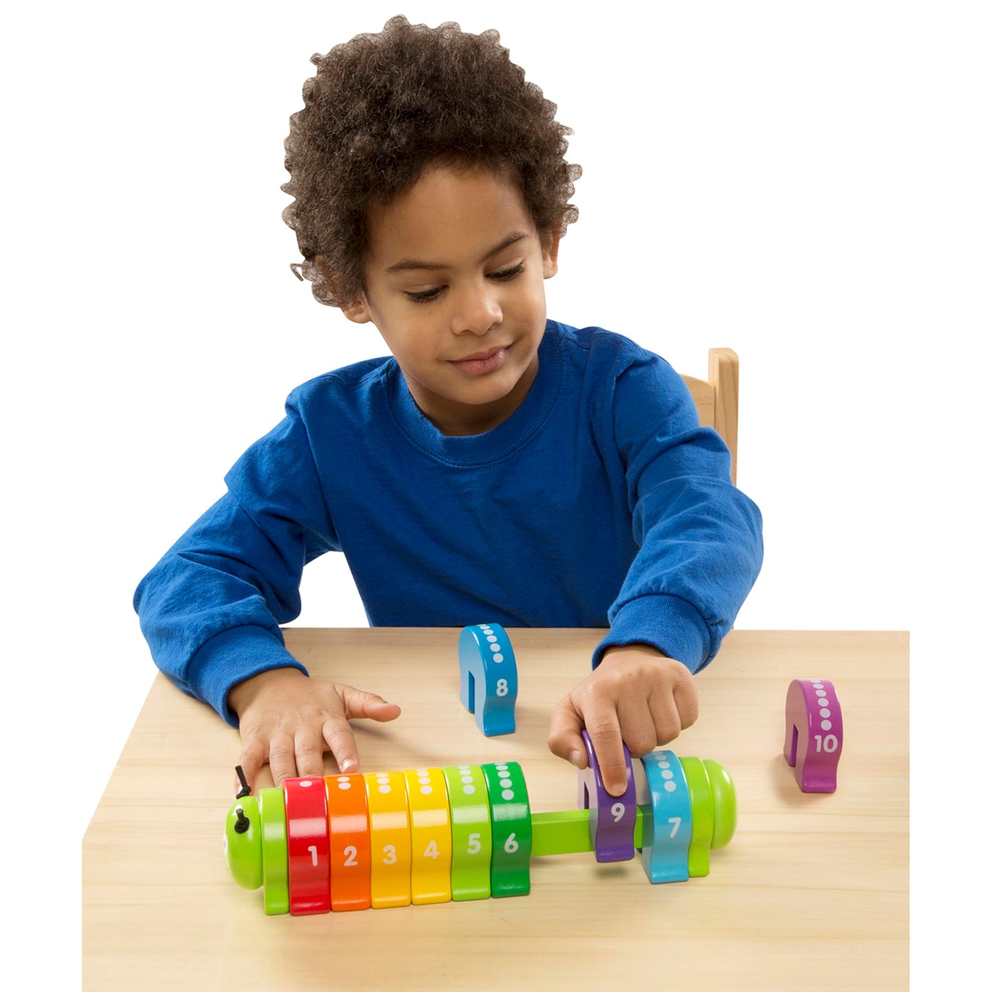Melissa & Doug Counting Caterpillar - Classic Wooden Toy with 10 Colorful Numbered Segments