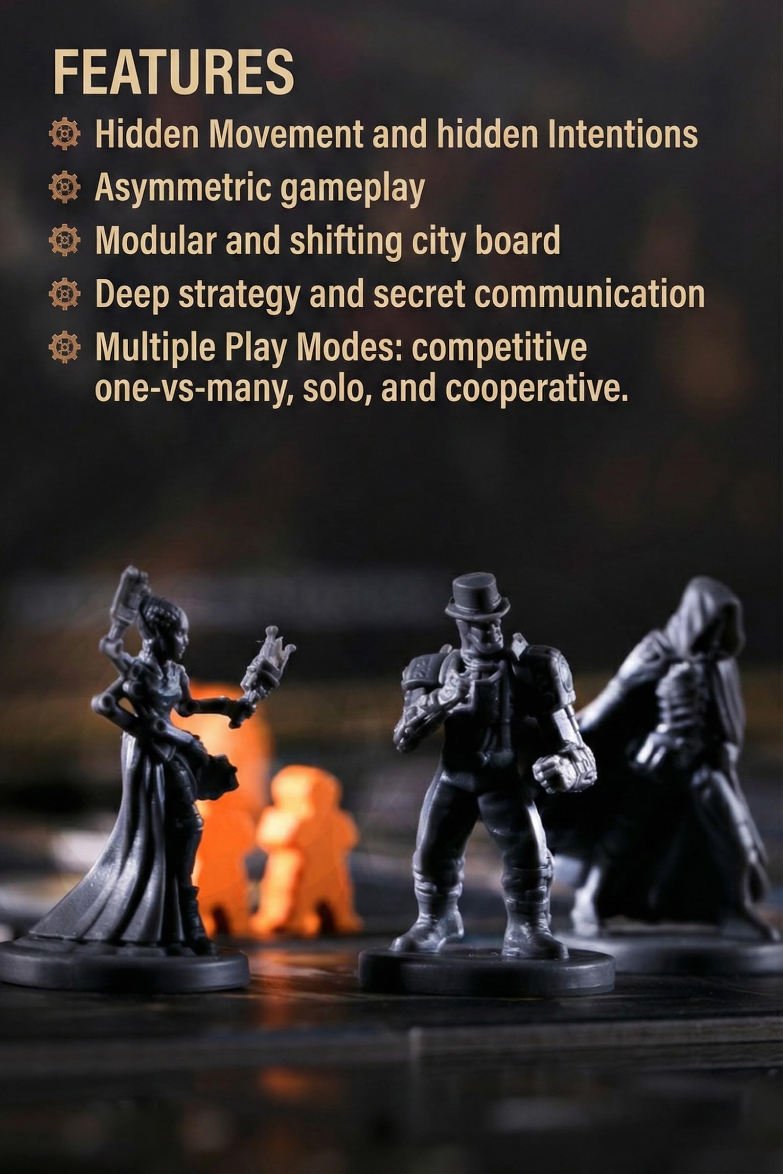 CrowD Games | City of The Great Machine Board Game | 1-4 Players | Ages 14 and up | Steampunk | One-vs-Many | Hidden Movement | Cooperative Board