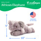 The Petting Zoo African Elephant Stuffed Animal Plushie, Gifts for Kids, Earth Keeperz Wildlife Animals, Zoologee Grey African Elephant Plush Toy, 10