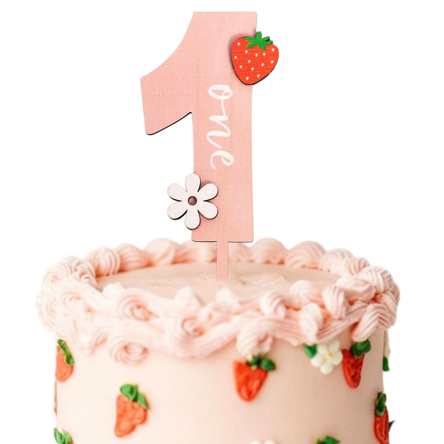CIEQR Strawberry One Cake Topper