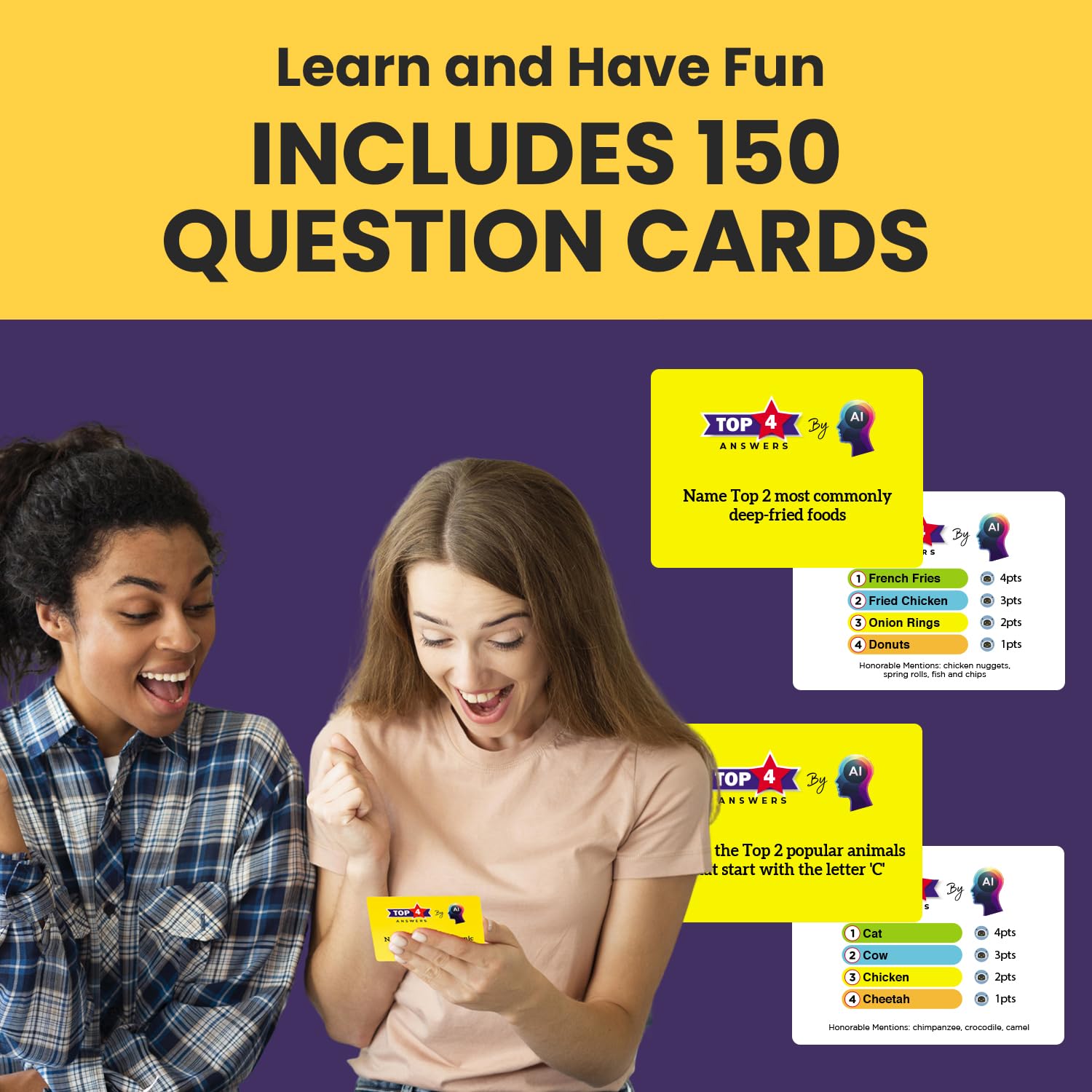 TOP 4 Answers By AI -The Ultimate Guessing Game! Fast-paced party fun for Family and Group Game Night. Easy to learn, rounds of hilarious competition