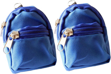2Pcs Blue Mini Doll Backpack School Bag Model Dollhouse School Accessory for 1/6 Scale Décor,Simulation Mini School Bag Model, for Doll House
