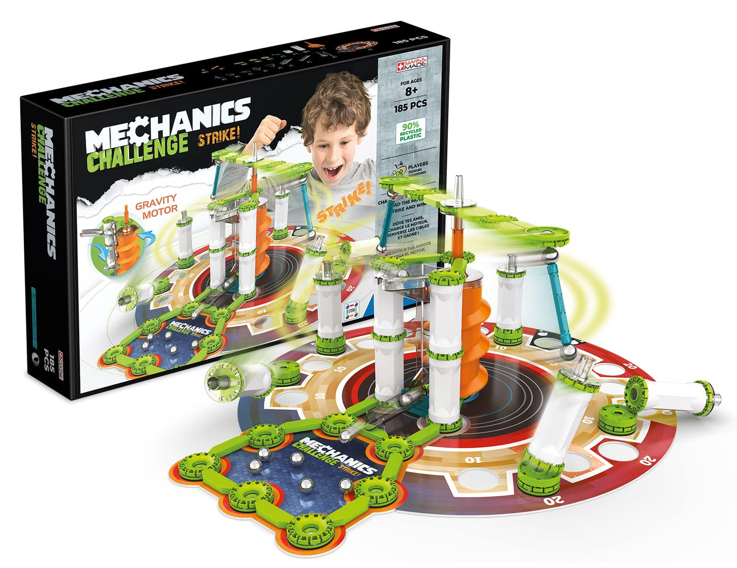 Geomag Mechanics Recycled Challenge Strike, 185 Pieces, White (779)
