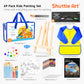 69 Pack Kids Paint Set, Shuttle Art Art Set for Kids with 30 Colors Acrylic Paint, Wood Easel, Canvas, Painting Pad, Brushes, Palette and Smock