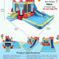 AKEYDIY Bounce House for Big Kids 8-12, Rocket Theme Kids Inflatable Bounce House for 3-6,with Slide,Climbing Wall,Bouncer Area,Pool, Bounce Castle