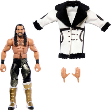 Mattel WWE Top Picks Elite Action Figure & Accessories Set, Seth “Freakin” Rollins 6-inch Collectible with Swappable Hands, Ring Gear & 25
