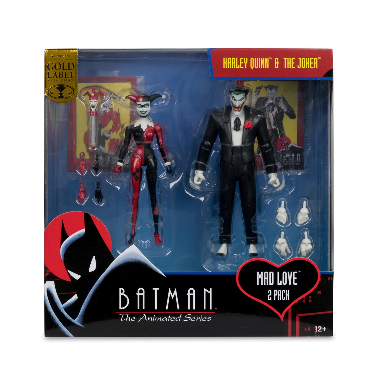 McFarlane Toys - Batman: The Animated Series Harley Quinn and The Joker (Mad Love 2 Pack) 6in Action Figures Gold Label