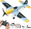 VEVOR RC Plane, 2.4GHZ 3 Channel RC Airplane with 6-Axis Gyro Stabilizer&2 Batteries, Ready to Fly BF-109 Fighter Aircraft Plane Toy for Adults