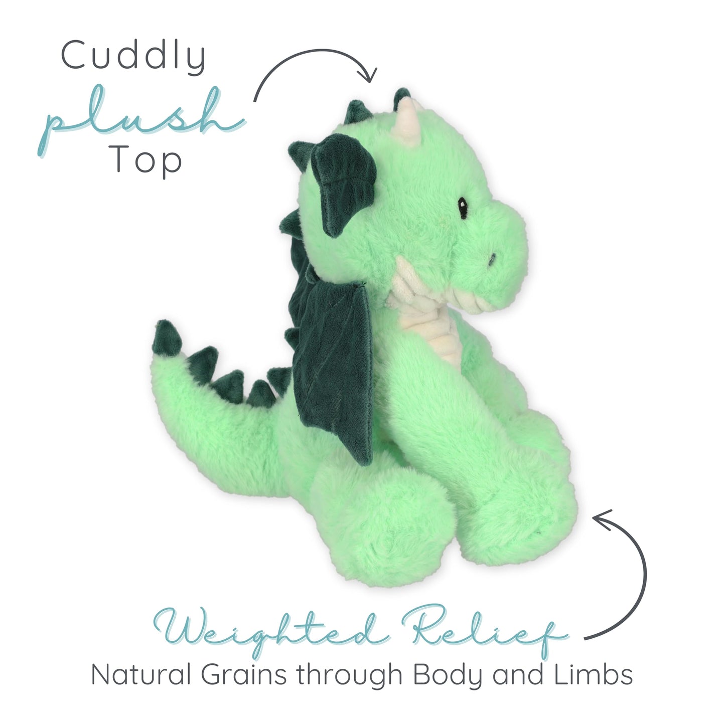 Daniel Dragon - Microwavable & Weighted Plush Stuffed Animal - Heated Plushie for Warmth - Cute, Soft, Cozy Toy for Adults & Children (Boys, Girls