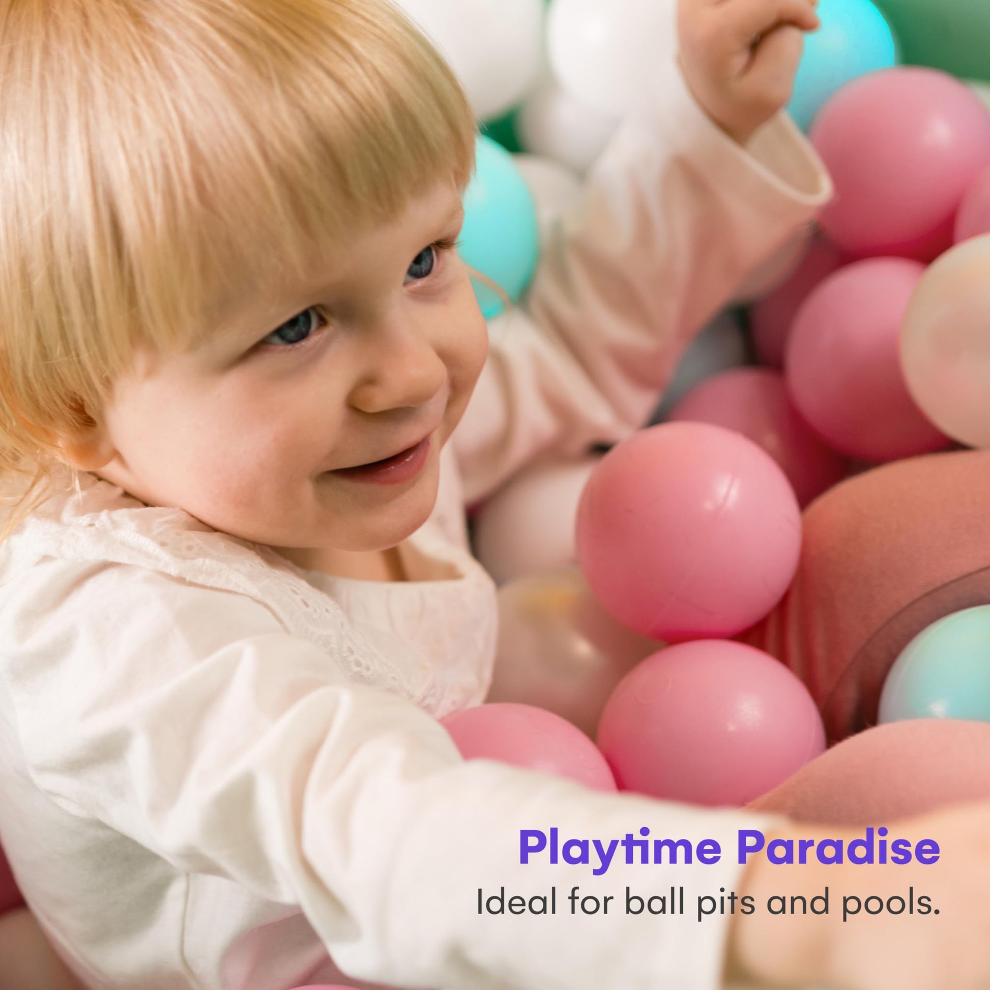 Click N' Play Ball Pit Balls for Kids, 200 Pack - Plastic Refill Balls, Phthalate & BPA Free, Reusable Storage Bag with Zipper, Gift for Toddlers