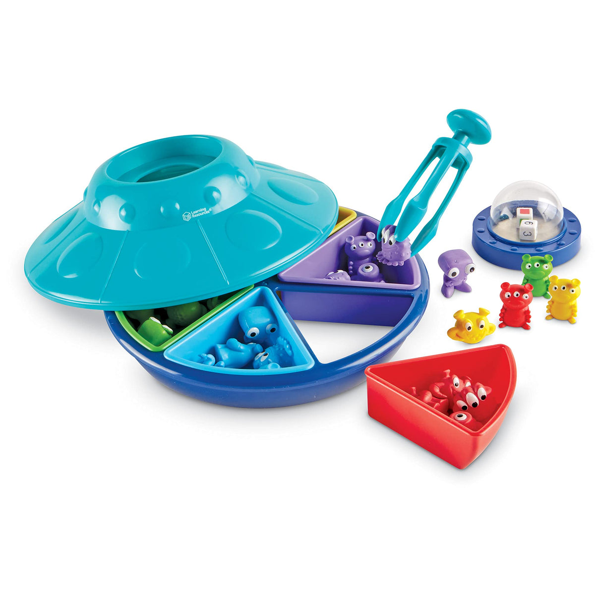 Learning Resources Oodles of Aliens Sorting Saucer - Board Stacking Games, Fine and Gross Motor Skills, Montessori Sensory Toys, Counting