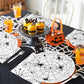 96 Pieces Halloween Spider Web Tableware Party Supplies - Disposable Dinnerware Set with Paper Plates, Napkins, and Forks for Spooky Halloween Party