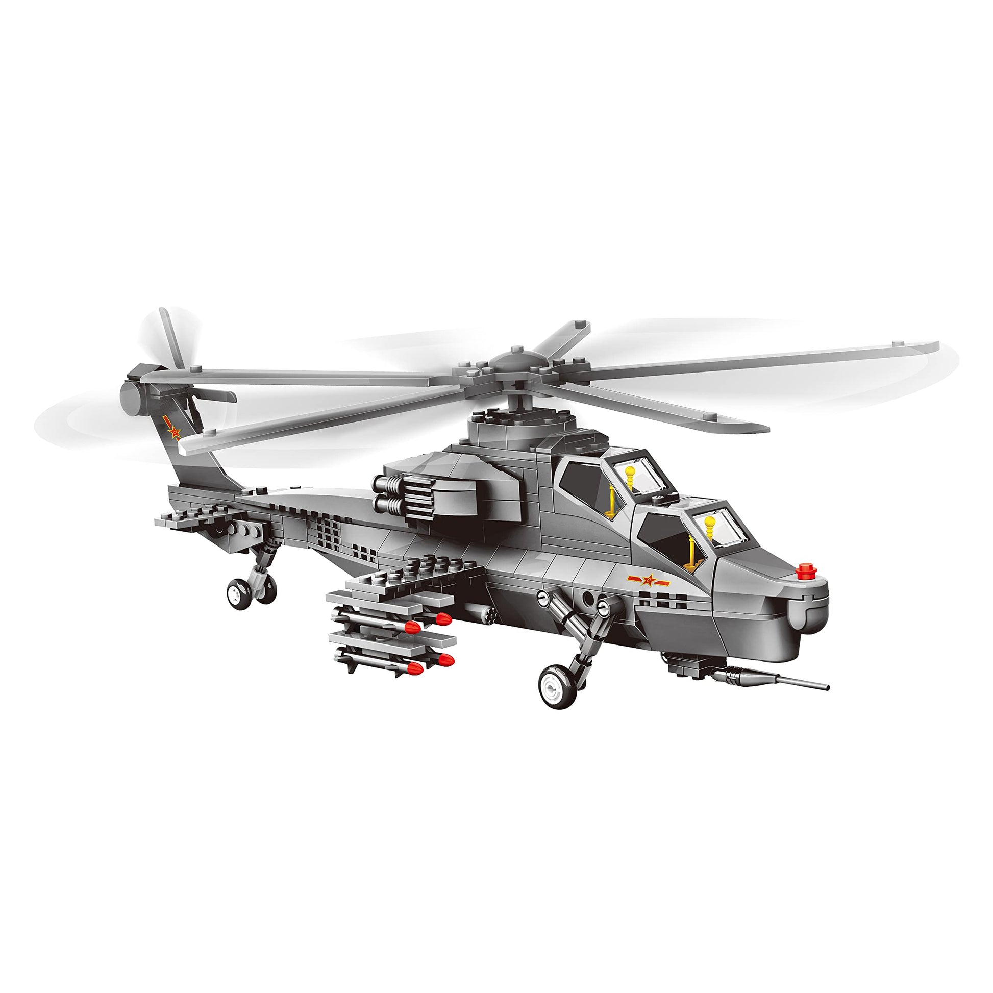 Attack Helicopter Air Force Building Block Set - 283-Pcs Helicopter Building Toys Set - Building Block Plane Toy for Kids Older Than 10 and Adults
