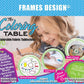 Frame Fun Design - Square Tablecloth 60”X60” - Interactive Coloring Tablecloth for Kids - Poly/Cotton Fabric - Washable and Reusable - DIY Coloring