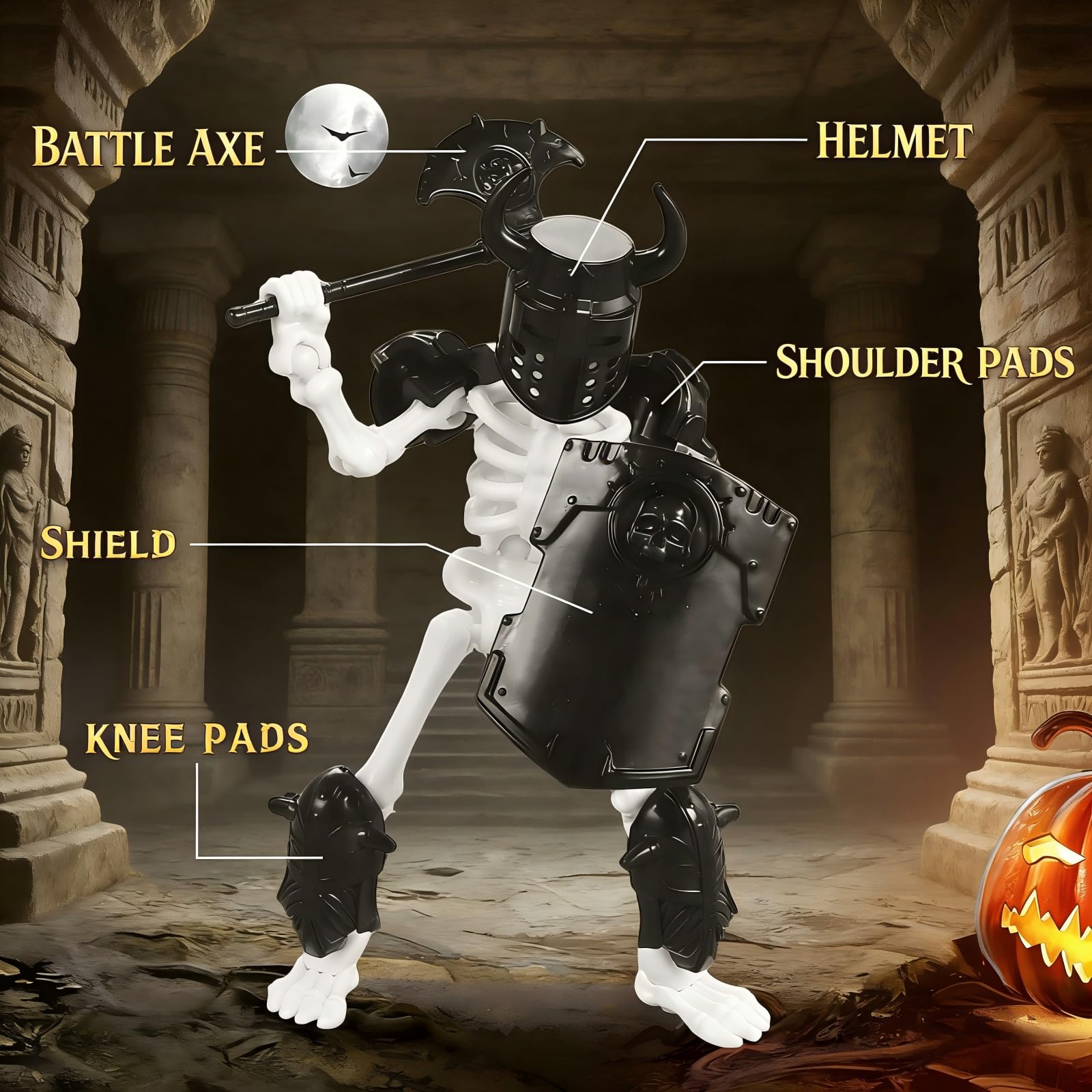 FortiTrust 6 Pack T13 Action Figure Set, Skeleton Action Figure Mini Skeletons for Halloween Decorations Dummy 13, Titan 13, Skeleton Toy