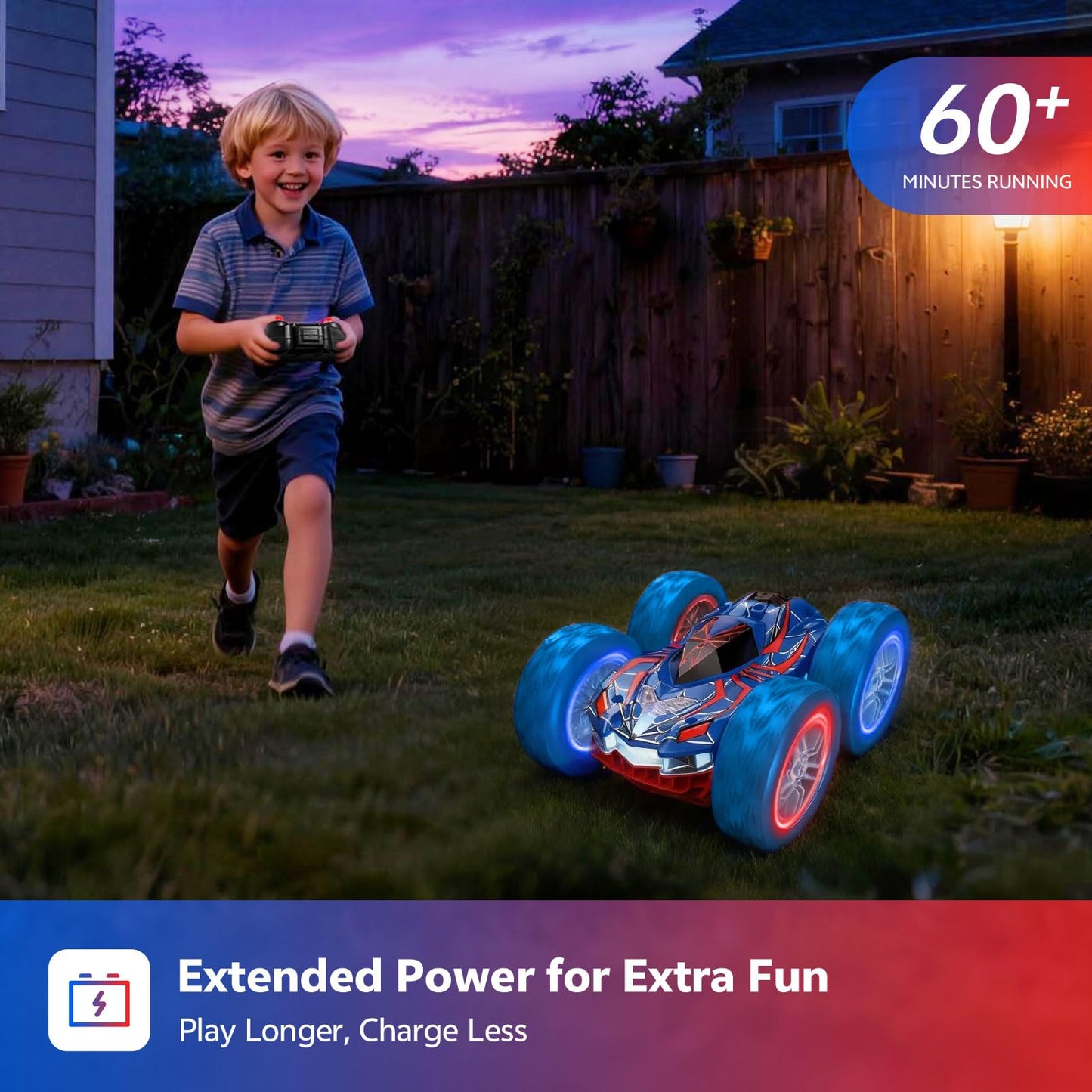 Remote Control Car, RC Cars Toys for Kids Ages 6-12 with 60 Mins Playtime