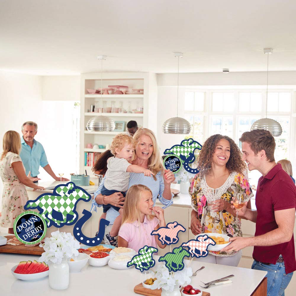 Big Dot of Happiness Kentucky Horse Derby - Horse Race Party Centerpiece Sticks - Showstopper Table Toppers - 35 Pieces