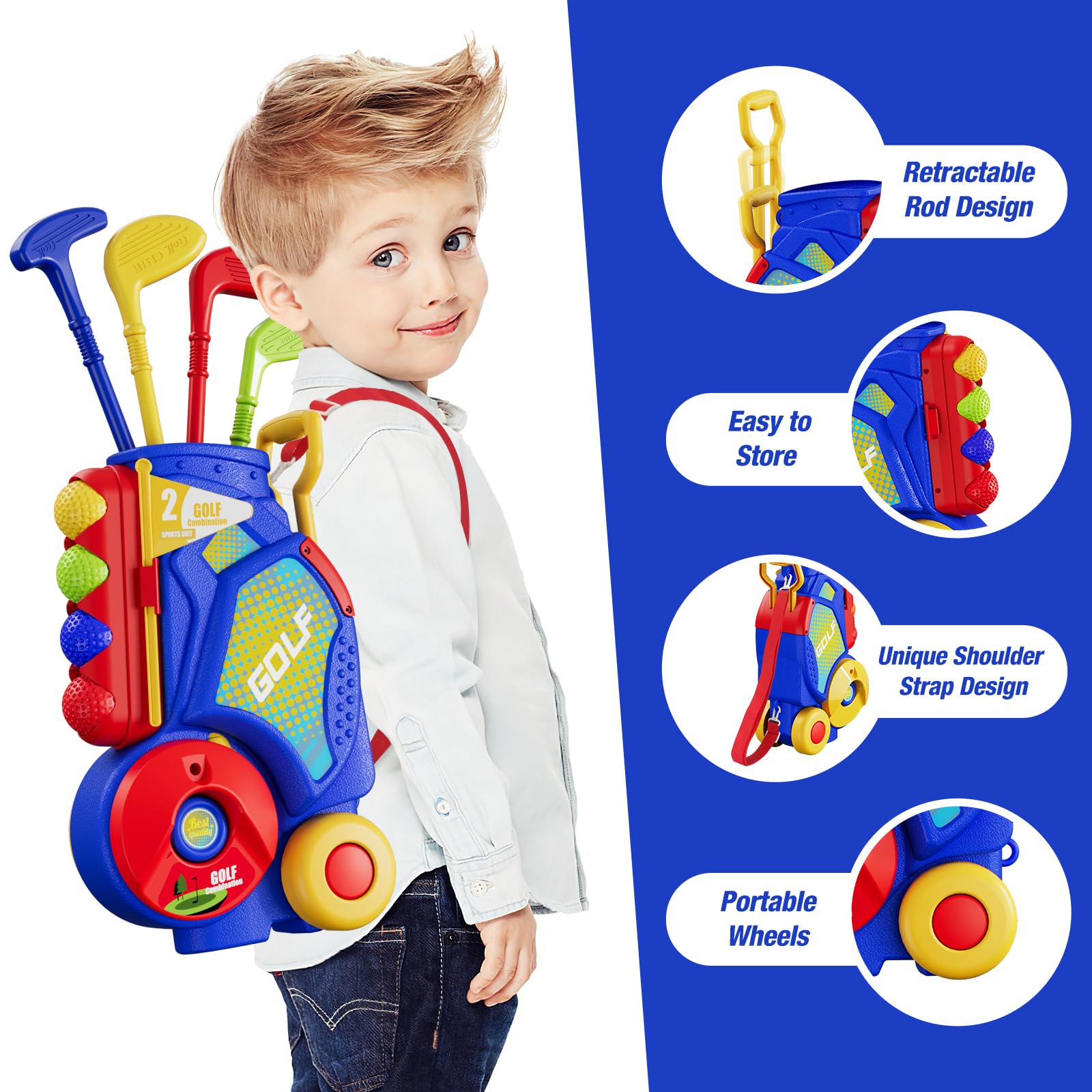 HYES Kid Golf Set, Kids Golf Club Age 3-5, Blue