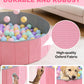 Dog Ball Pit, 40"×13.6" Foldable Balls Pit for Dogs, Pink, No Ball Included
