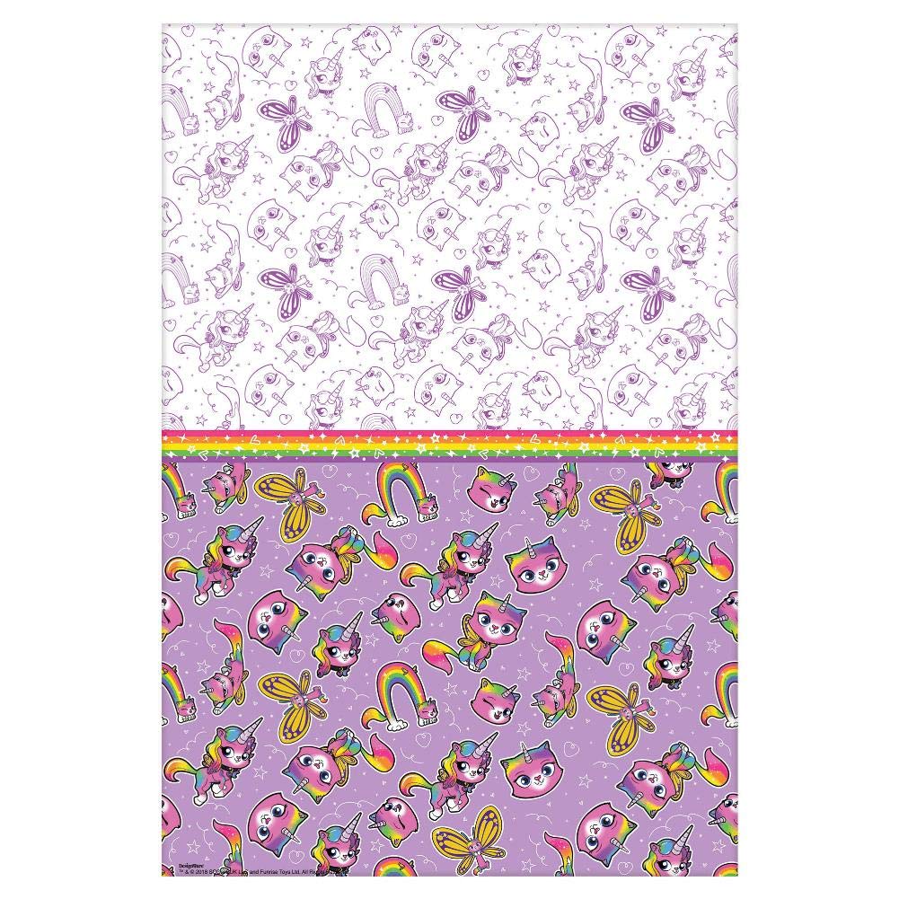 Rainbow Butterfly Unicorn Kitty Plastic Table Cover - 54" x 96" | Multicolor | 1 Pc.