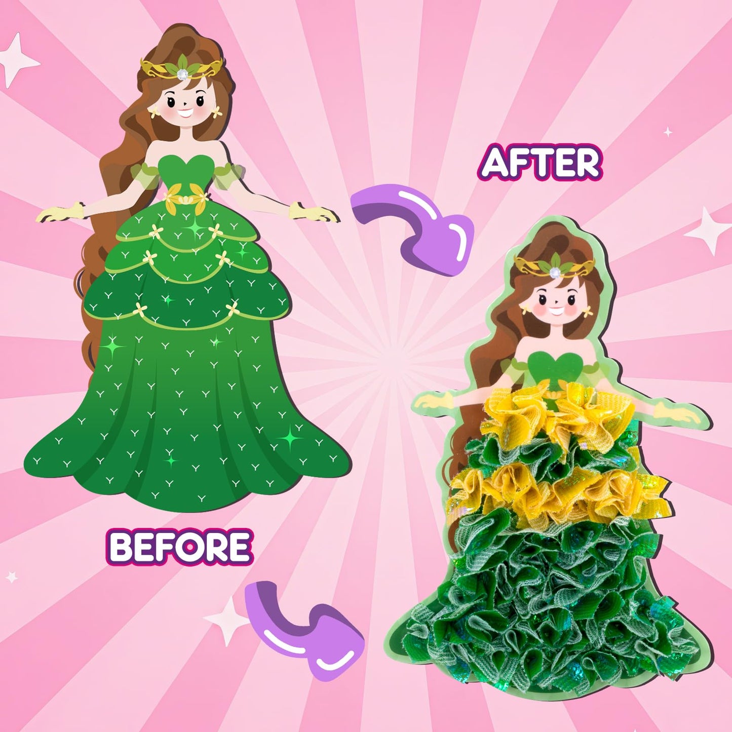 JolliBrix Poke in Fun - Magical Princesses, Arts and Crafts for Kids, DIY Presents Toy for Girl, DIY Creative Activity for Girls Ages 4 5 6 7 8+