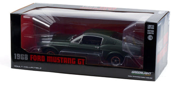 Greenlight 1968 Ford Mustang GT Fastback Highland Green Metallic 1/18 Diecast Model Car