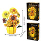 MRBM Sunflower Building Set with Vase, Van Gogh-Inspired Botanical Flower Collection for Adults & Teens, Flower Garden Building Toys for Women