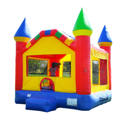 HeroKiddo 13x15 Castle Commercial Inflatable Bounce House Jumper with Blower