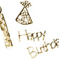Anitas Outline Stickers, Happy Birthday, Gold, for Scrapbooking, Card Making, Kids Play, Homework, Art, Craft, Embelish, Decorative, Paper, Card