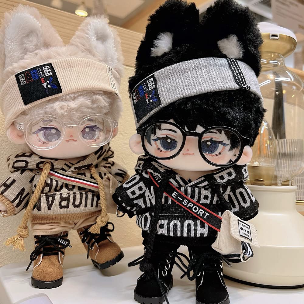 niannyyhouse 20cm Plush Doll Leather Shoes Length 5.4cm 8in Doll Accessories (White)