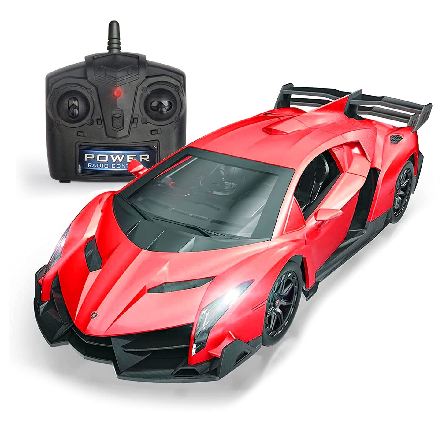 QUN FENG Remote Control Car Lamborghini Licensed 1:24 RC Car 2.4G,red
