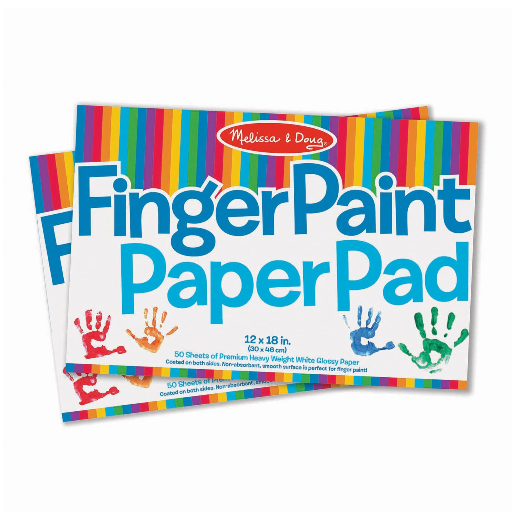 Melissa & Doug Finger Paint Paper Pad (2-Pack, 50-Sheets Each) - 12x18 Inch Art Paper for Kids Activities, Arts and Crafts, and Homeschool Essentials