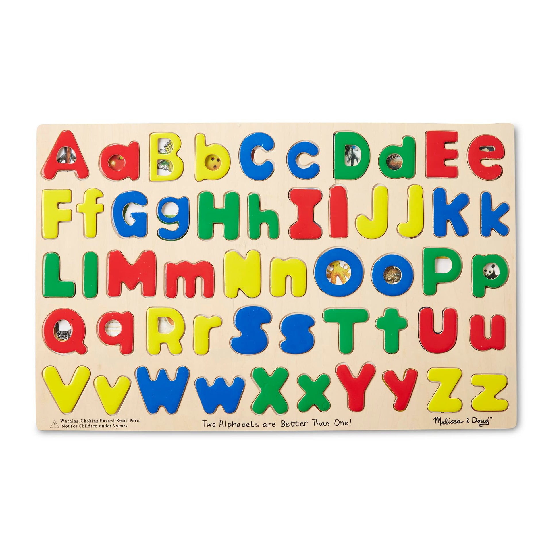 Melissa & Doug Upper & Lower Case Alphabet Letters Wooden Puzzle - 52 Pieces