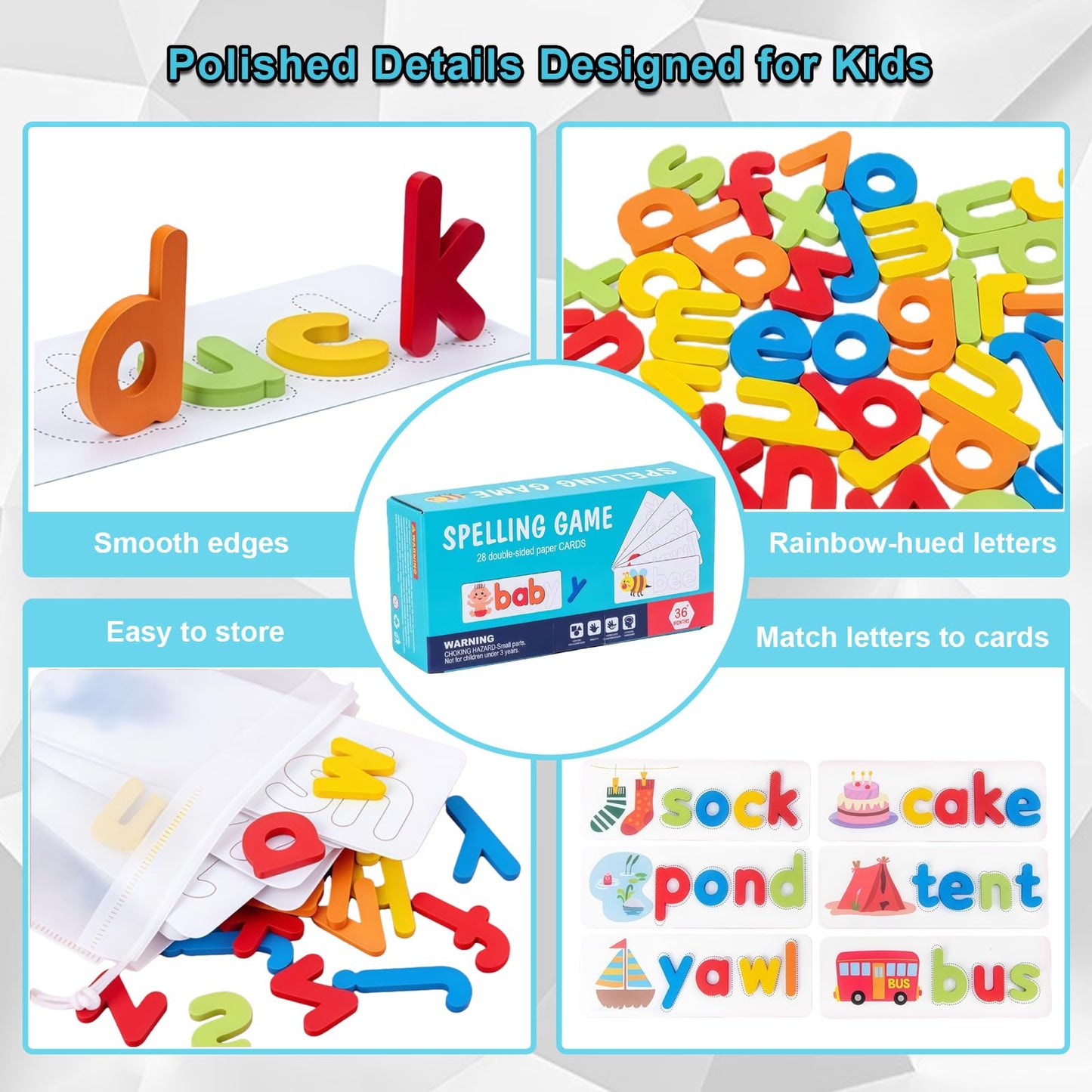 Spell Learning Toys - See & Spell Matching Letter Game for Preschool
