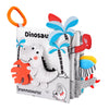 Odeepstar Dinosaur Fabric Book- Crinkle Sound, Touch & Feel, Press Squeaker with Soft Tail Plus Teether Feature - Baby Books Toys for Newborn Infants