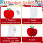 6 Pack 4.3 x 5.7 Inch Apple Honeycomb Decorations, Stand or Hang Tissue Paper Centerpieces, 3D Red Fruit Ornaments for Back to School, Teacher