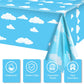 Tatuo Blue Sky White Clouds Birthday Party Supplies Cartoon Story Tablecloth Party Table Cover Cartoon Table Banner for Birthday Decorations, 54 x 108