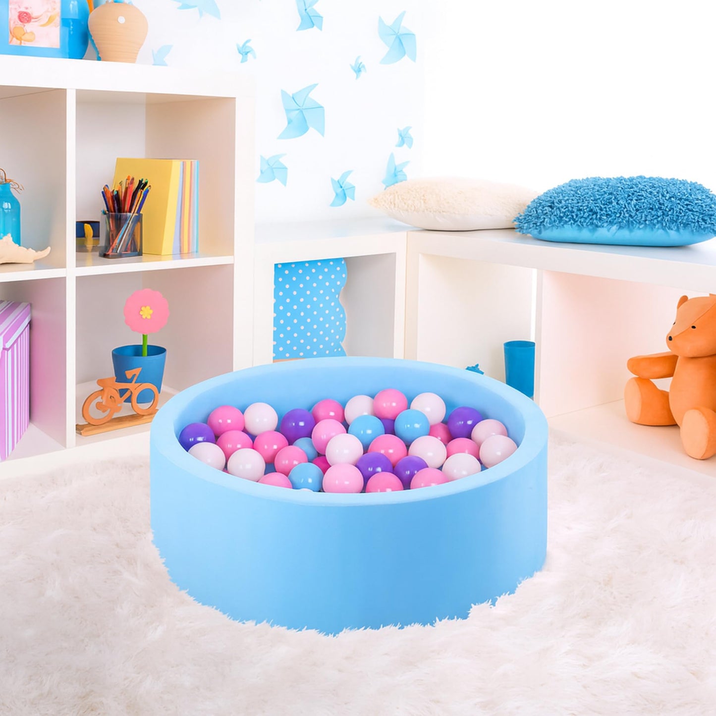 MW SPORTS Play Balls for Ball Pit, Plastic Crush Proof, Phthalate & BPA Free, Pastel Colors. (100 Balls)