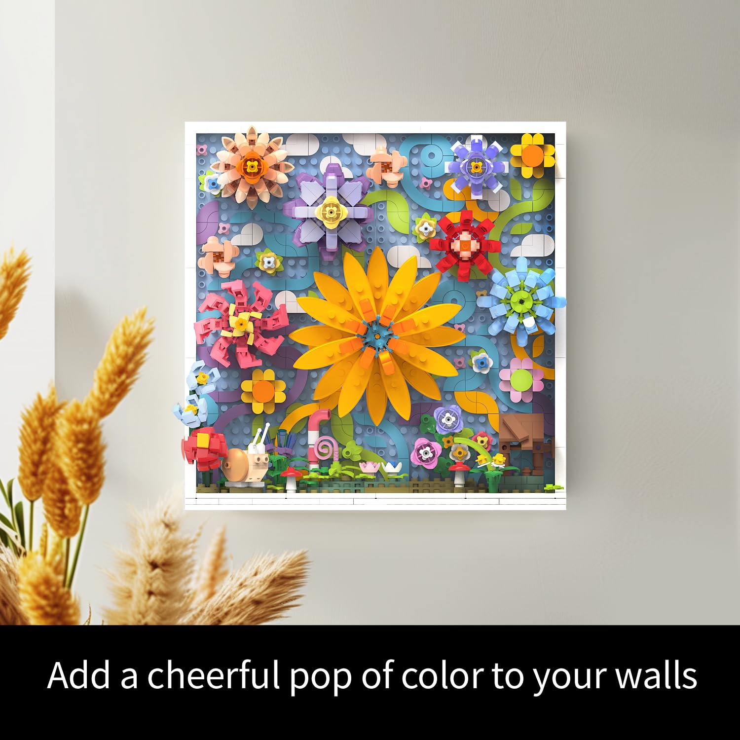 TG BLOCKS Micro Brick Flower World Building Set, 3D Floral Wall Art Home Office Decoration or Table Display, Creative Building Craft Set, Ideas Gift