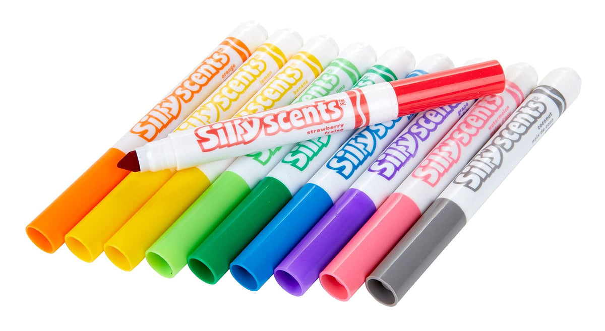 Crayola Silly Scents Scented Markers, Sweet Scented Art Supplies, Washable Markers, 10 Count, Gifts for Kids