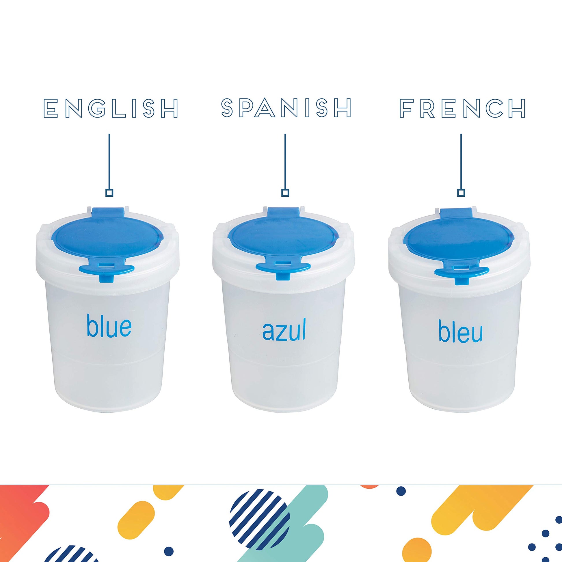 Mini Trilingual Paint Cups and Brushes, Art Set, Assorted, 13-Piece
