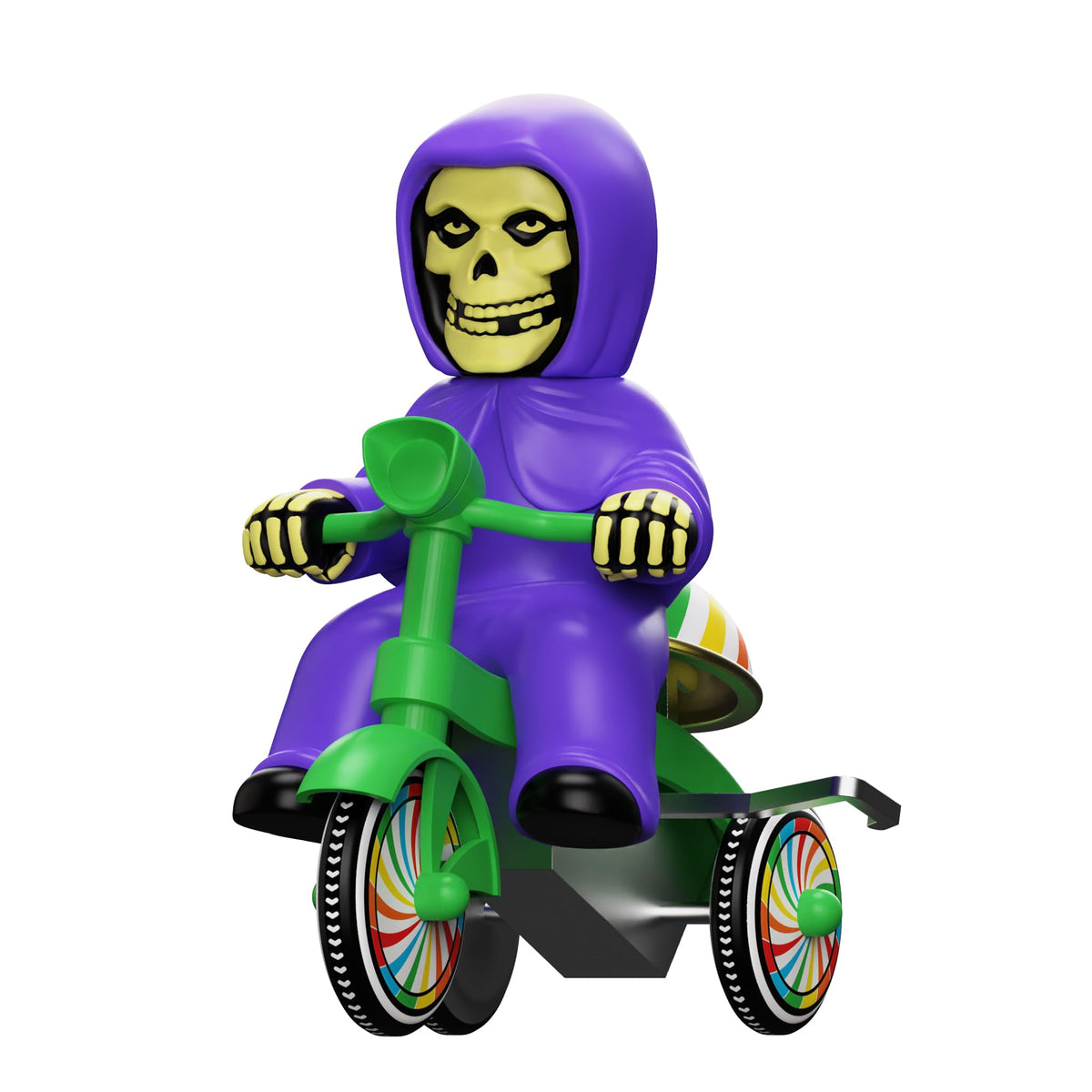 Super7 Super Cycles Misfits Fiend Purple with Wind-Up Green Trike - 5" Misfits Action Figure Toy - Classic Music Collectibles and Retro Toys