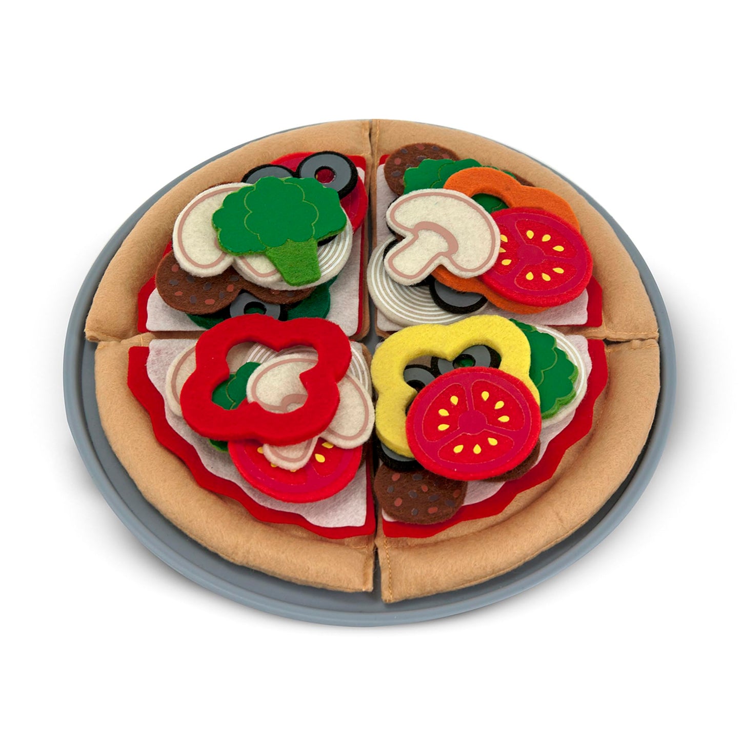 Melissa & Doug Felt Food Mix And Match Pizza Play Food Set - 42 Pieces Felt Pizza Play Set For Kids Kitchen, Pretend Toy For Toddlers And Kids Ages 2+