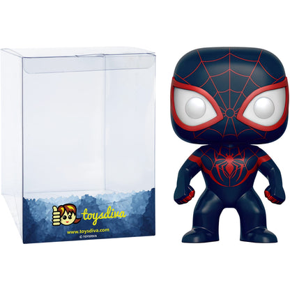Funko S p i d e r -M a n [M i l e s M o r a l e s ] (Exc): P o p ! Vinyl Figurine Bundle with 1 Compatible 'ToysDiva' Graphic Protector (098-06423 -