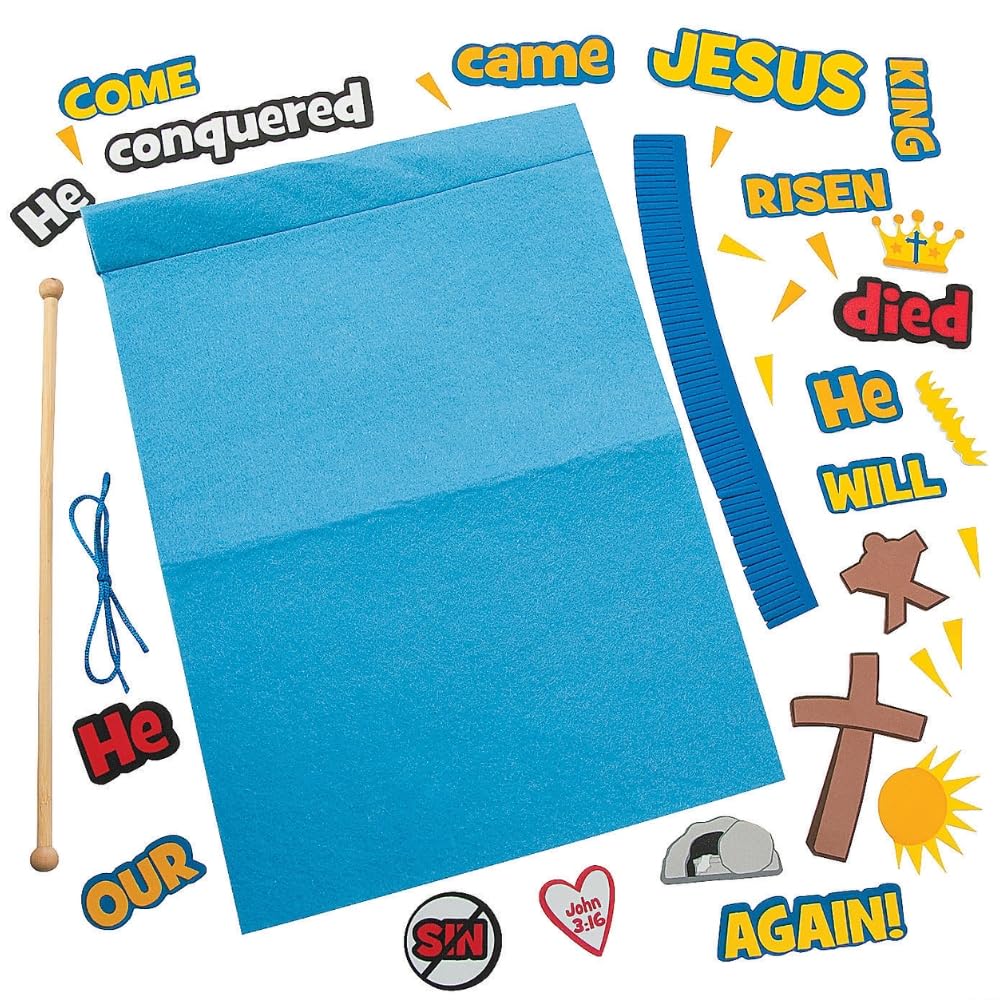 Fun Express Life of Christ Felt Sign Kit - Creative DIY Craft Kids Religious Educational Activity for Sunday School Home Projects & Holiday Fun