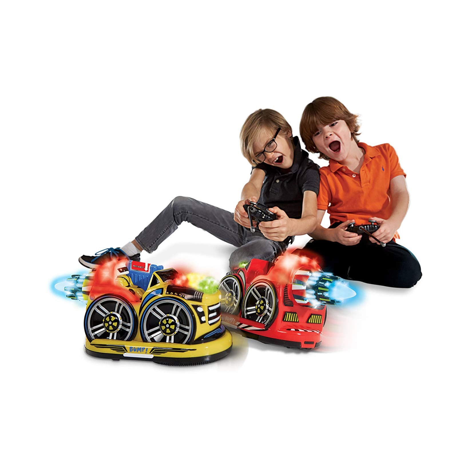 Kid Galaxy Remote Control Bumper Cars. RC 2 Player Game. 2 Cars and 2 Controllers Included