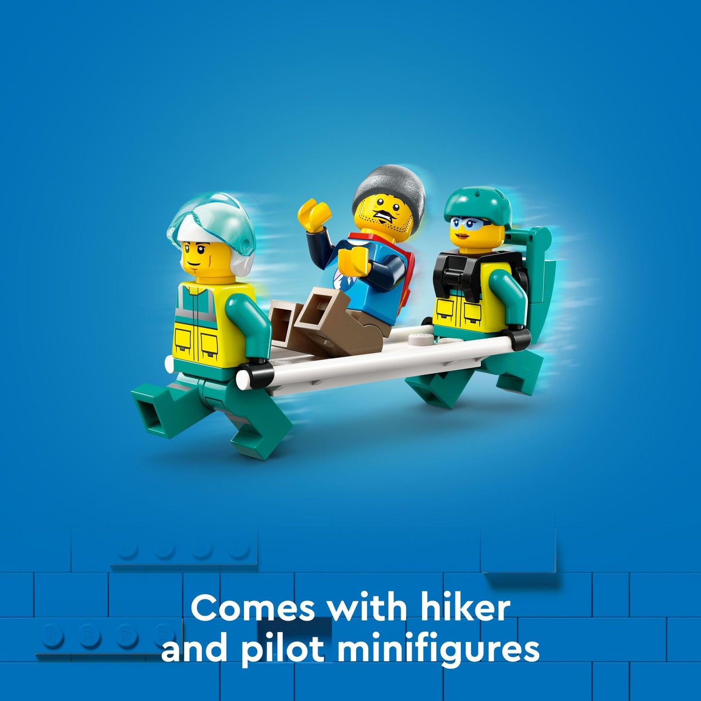 LEGO City Emergency Rescue Helicopter, Toy Aircraft Playset for Kids, Fun Gift for Boys and Girls Aged 6 Plus, Hiker, Rescuer, and Pilot Minifigures