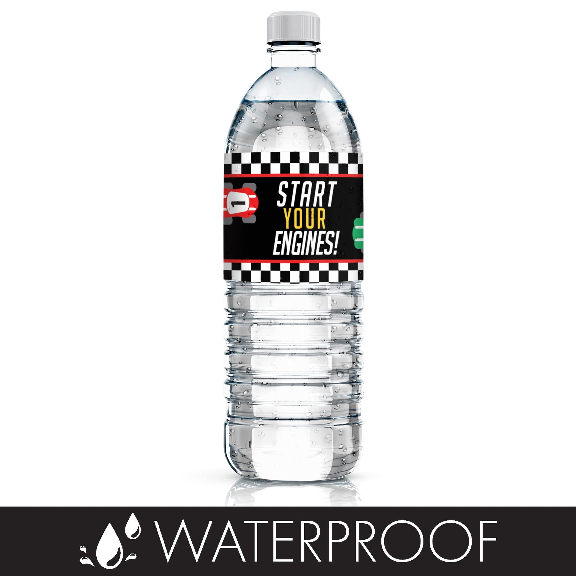 Race Car Birthday Water Bottle Labels, 20 Count